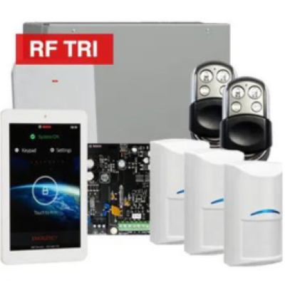 BOSCH, Solution 3000, Wireless Alarm kit, Includes ICP-SOL3-P panel, 7" Touchscreen keypad, 3x RFDL-11 Wireless Tri-Tech detectors, B810 Wireless receiver, 2x HCT-4UL transmitters, Siren Kit (Internal and External Siren)
