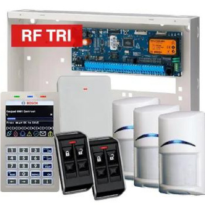 BOSCH, Solution 6000, Wireless alarm kit, Inc CC610PB panel, CP736B Smart Prox LCD keypad, 3x RFDL-11 wireless Tritech detectors, RFRC-STR2 Radion receiver, 2x RFKF-FB transmitters, Siren Kit (Internal and External Siren)