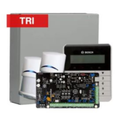 BOSCH, Solution 2000, Alarm kit, Includes ICP-SOL2-P panel, IUI-SOL-TEXT Alphanumeric LCD keypad, 2x ISC-BDL2-WP12G Tritech detectors, Siren Kit (Internal and External Siren)