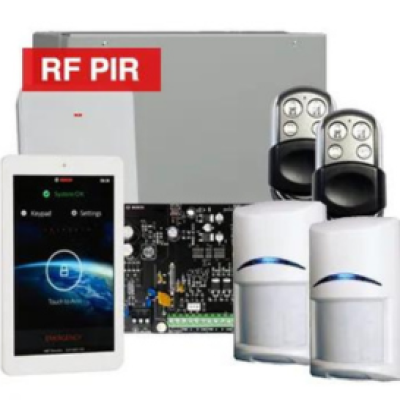 BOSCH, Solution 3000, Wireless Alarm kit, Includes ICP-SOL3-P panel, 7" Touchscreen keypad, 2x RFPR-12 Wireless PIR detectors, B810 Wireless receiver, 2x HCT4UL transmitters, Siren Kit (Internal and External Siren)