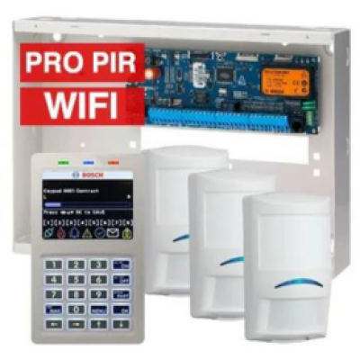 BOSCH, Solution 6000, Alarm kit, Includes CC610PB panel, CP737B Wifi Prox LCD keypad, 3x ISC-PPR1-W16 PIR detectors, Siren Kit (Internal and External Siren)