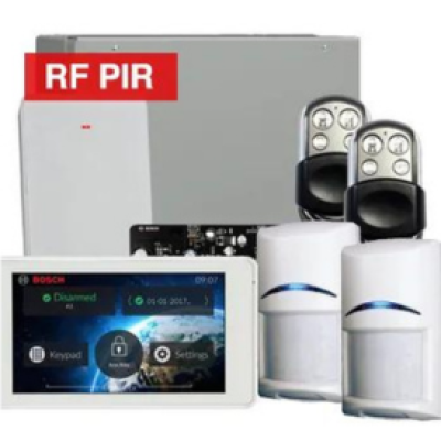 BOSCH, Solution 3000, Wireless Alarm kit, Includes ICP-SOL3-P panel, IUI-SOL-TS5 LCD Touchscreen keypad, 2x RFPR-12 Wireless PIR detectors, B810 Wireless receiver, 2x HCT-4UL transmitters, Siren Kit (Internal and External Siren)
