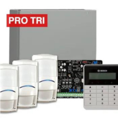 BOSCH, Solution 3000, Alarm kit, Includes ICP-SOL3-P panel, IUI-SOL-TEXT keypad, 3x ISC-PDL1-W18G PIR detectors, Siren Kit (Internal and External Siren)