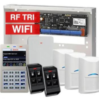 BOSCH, Solution 6000, Alarm kit, Includes CC615PB IP panel, CP737B Wifi Prox LCD keypad, 3x RFDL-11 wireless Tritech detectors, RFRC-STR2 Radion receiver, 2x RFKF-FB transmitters, Siren Kit (Internal and External Siren)