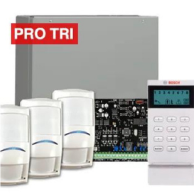 BOSCH, Solution 3000, Alarm kit, Includes ICP-SOL3-P panel, IUI-SOL-ICON LCD keypad, 3x ISC-PDL1-W18G PRO TriTech detectors, Siren Kit (Internal and External Siren)