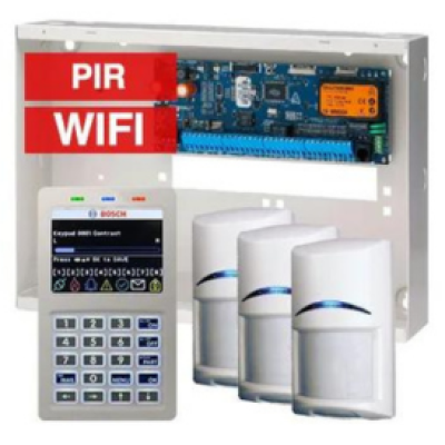 BOSCH, Solution 6000, Alarm kit, Includes CC610PB panel, CP737B Wifi Prox LCD keypad, 3x ISC-BPR2-W12 PIR detectors, Siren Kit (Internal and External Siren)