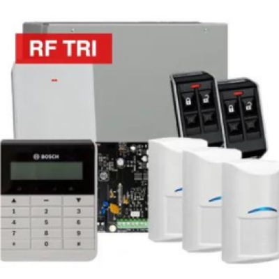 BOSCH, Solution 3000, Wireless Alarm kit, Includes ICP-SOL3-P panel, IUI-SOL-TEXT LCD keypad, 3x RFDL-11 Wireless Tri-Tech detectors, B810 Wireless receiver, 2x RFKF-FB transmitters, Siren Kit (Internal and External Siren)