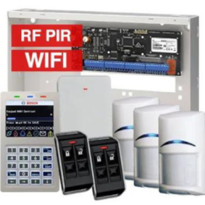 BOSCH, Solution 6000, Alarm kit, Includes CC615PB IP panel, CP737B Wifi Prox LCD keypad, 3x RFPR-12 wireless PIR detectors, RFRC-STR2 Radion receiver, 2x RFKF-FB transmitters, Siren Kit (Internal and External Siren)