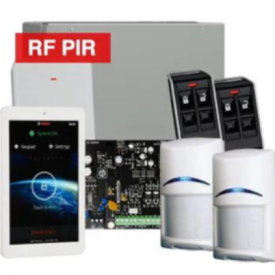 BOSCH, Solution 3000, Wireless Alarm kit, Includes ICP-SOL3-P panel, 7" Touchscreen keypad, 2x RFPR-12 Wireless PIR detectors, B810 Wireless receiver, 2x RFKF-FB transmitters, Siren Kit (Internal and External Siren)