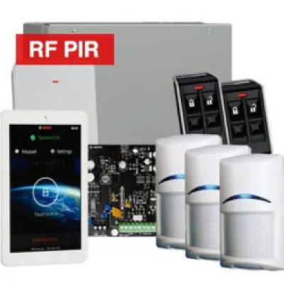 BOSCH, Solution 3000, Wireless Alarm kit, Includes ICP-SOL3-P panel, 7" Touchscreen keypad, 3x RFPR-12 Wireless PIR detectors, B810 Wireless receiver, 2x RFKF-FB transmitters, Siren Kit (Internal and External Siren)