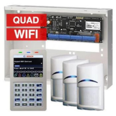 BOSCH, Solution 6000, Alarm kit, Includes CC615PB IP panel, CP737B Wifi Prox LCD keypad, 3x ISC-BPQ2-W12 Quad PIR detectors, Siren Kit (Internal and External Siren)