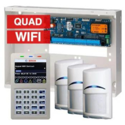BOSCH, Solution 6000, Alarm kit, Includes CC610PB panel, CP737B Wifi Prox LCD keypad, 3x ISC-BPQ2-W12 Quad PIR detectors, Siren Kit (Internal and External Siren)