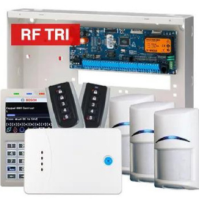 BOSCH, Solution 6000, Wireless alarm kit, Inc CC610PB panel, CP736B Smart Prox LCD keypad, 3x RFDL-11 wireless Tritech detectors, 1x RF120 LAN receiver, 2x RF110 transmitters, Siren Kit (Internal and External Siren)