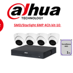 DAHUA AI SMD/Starlight 6MP 4CH Kit-10