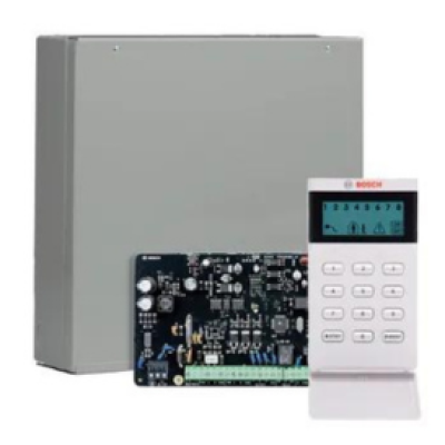 BOSCH, Solution 3000, Alarm kit, Includes ICP-SOL3-P panel, IUI-SOL-ICON LCD keypad, MW300 metal cabinet, Siren Kit (Internal and External Siren)
