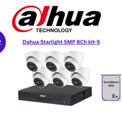 DAHUA AI Starlight 5MP 8CH IP TURRET KIT-5