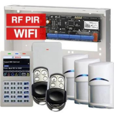 BOSCH, Solution 6000, Alarm kit, Includes CC615PB IP panel, CP737B Wifi Prox LCD keypad, 3x RFPR-12 wireless PIR detectors, RFRC-STR2 Radion receiver, 2x HCT4UL transmitters, Siren Kit (Internal and External Siren)