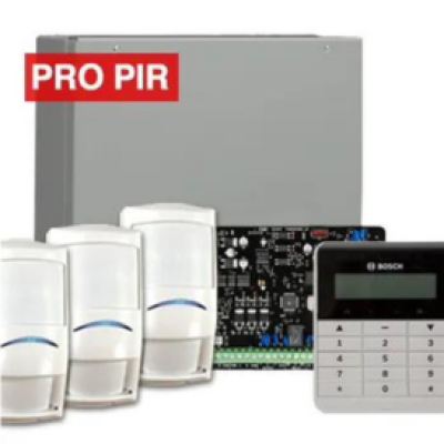 BOSCH, Solution 3000, Alarm kit, Includes ICP-SOL3-P panel, IUI-SOL-TEXT keypad, 3x ISC-PPR1-W16 PIR detectors, Siren Kit (Internal and External Siren)