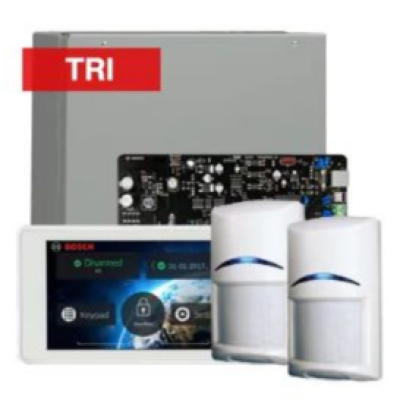 BOSCH, Solution 2000, Alarm kit, Includes ICP-SOL2-P panel, 5" Touchscreen keypad, 2x ISC-BDL2-WP12G Tritech detectors, Siren Kit (Internal and External Siren)
