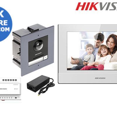 DS-KIS605-2Wire-FM-KIT  HIK 2nd Gen 2 Wire IP Intercom Flush Mount Kit