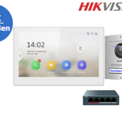 DS-KIS607-FM-KIT-WS HIKVISION 2nd Gen IP Intercom Flush Mount Kit - White Monitor