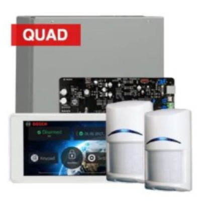 BOSCH, Solution 2000, Alarm kit, Includes ICP-SOL2-P panel, 5" Touchscreen keypad, 2x ISC-BPQ2-W12 PIR detectors, Siren Kit (Internal and External Siren)
